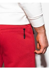 Ombre Clothing - Spodnie męskie dresowe joggery P920 - czerwone - XXL. Kolor: czerwony. Materiał: dresówka #3