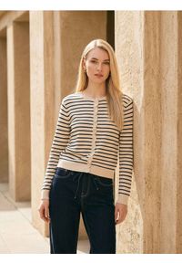 Sinsay - Wiskozowy kardigan w paski - wielobarwny. Materiał: wiskoza. Wzór: paski #1