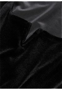 bonprix - Shirt z miękkiego aksamitu. Typ kołnierza: dekolt w karo. Kolor: czarny #1
