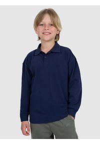 4f - 4F Longsleeve polo regular chłopięcy - granatowy 128 (7-8 lat). Okazja: na co dzień. Typ kołnierza: polo. Kolor: niebieski. Długość: długie. Wzór: gładki, ze splotem. Materiał: jersey, bawełna, materiał. Długość rękawa: długi rękaw. Sezon: lato. Styl: casual, elegancki, sportowy, klasyczny #1