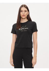 Calvin Klein Jeans T-Shirt Monologo J20J222639 Czarny Regular Fit. Kolor: czarny. Materiał: bawełna #1