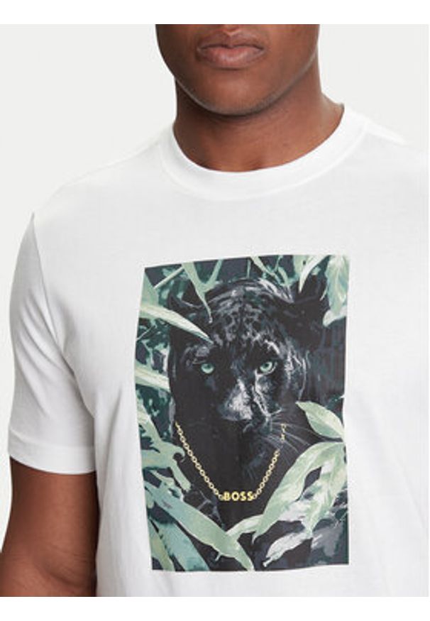 BOSS T-Shirt Te_Animali 50546362 Biały Regular Fit. Kolor: biały. Materiał: bawełna