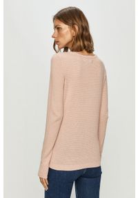 Vero Moda - Sweter. Okazja: na co dzień. Kolor: różowy. Materiał: bawełna, dzianina. Długość rękawa: długi rękaw. Długość: długie. Wzór: gładki. Styl: casual #5
