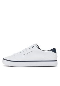 TOMMY HILFIGER - Tommy Hilfiger Sneakersy Th Hi Vulc Core Low Leather FM0FM05041 Biały. Kolor: biały. Materiał: skóra #4