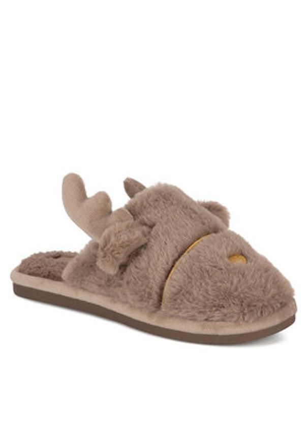 Home & Relax Kapcie BE-C21 Beżowy. Kolor: beżowy. Materiał: materiał