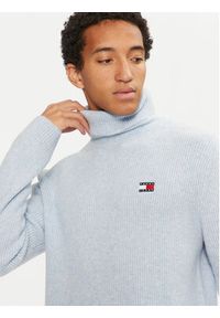 Tommy Jeans Golf DM0DM20602 Błękitny Slim Fit. Typ kołnierza: golf. Kolor: niebieski. Materiał: syntetyk #2