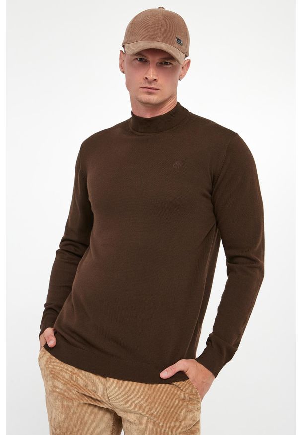 Karl Lagerfeld - Sweter męski wełniany KARL LAGERFELD. Materiał: wełna