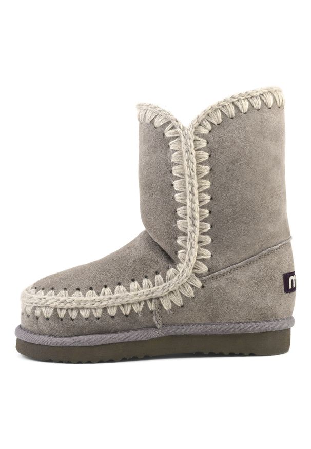Mou - MOU ESKIMO BOOT 24 Śniegowce damskie. Okazja: na spacer. Wysokość cholewki: przed kolano. Kolor: szary. Materiał: zamsz, materiał, wełna. Szerokość cholewki: normalna. Sezon: zima. Styl: elegancki