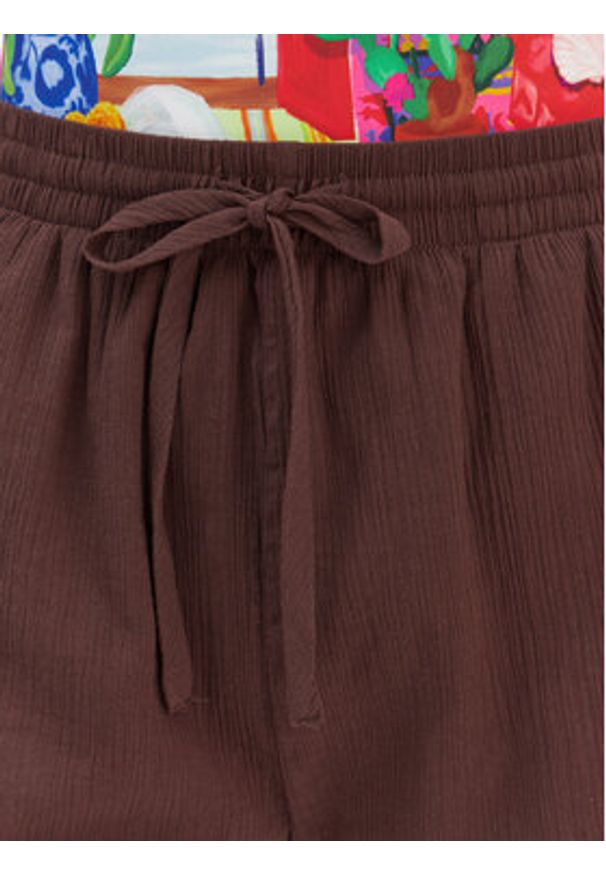 Seafolly Szorty materiałowe Crinkle 55429-SH Brązowy Regular Fit. Kolor: brązowy. Materiał: bawełna