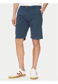 La Martina Szorty materiałowe Vics MAB004 TL147 Granatowy Regular Fit. Kolor: niebieski. Materiał: len, bawełna #1