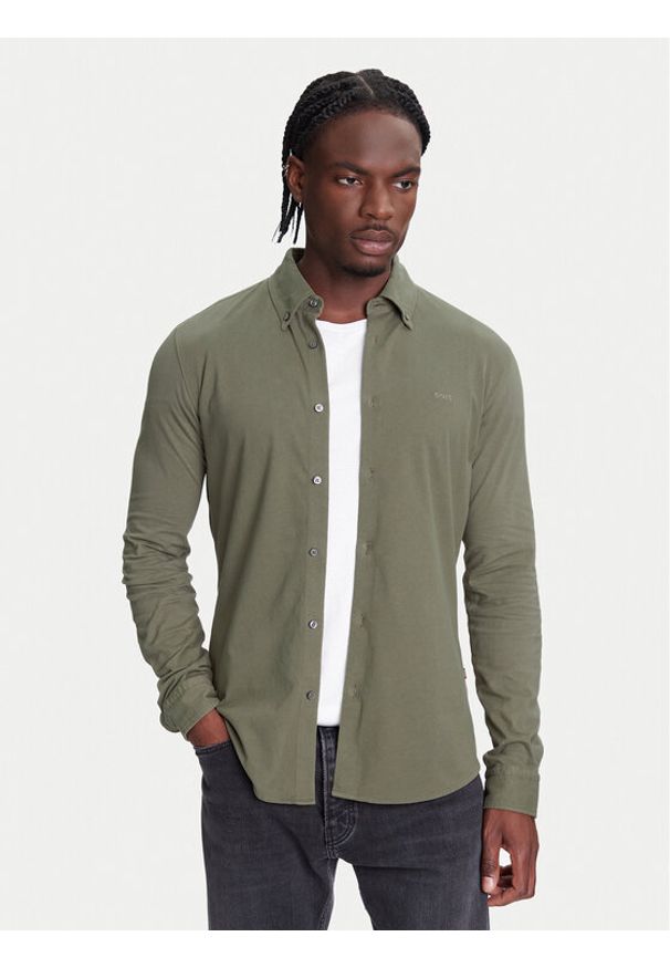 BOSS Koszula Myjersey 50543089 Zielony Slim Fit. Kolor: zielony. Materiał: bawełna