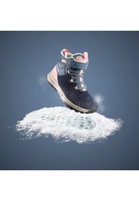 quechua - Buty turystyczne dla dzieci Quechua SH500 Warm zapinane na rzep wodoodporne. Zapięcie: rzepy. Kolor: wielokolorowy, różowy, niebieski, szary. Sezon: zima