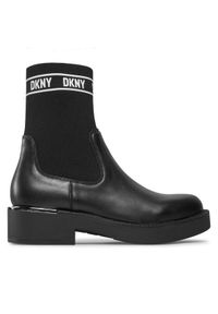 DKNY Botki Tully K3317661 Czarny. Kolor: czarny. Materiał: skóra