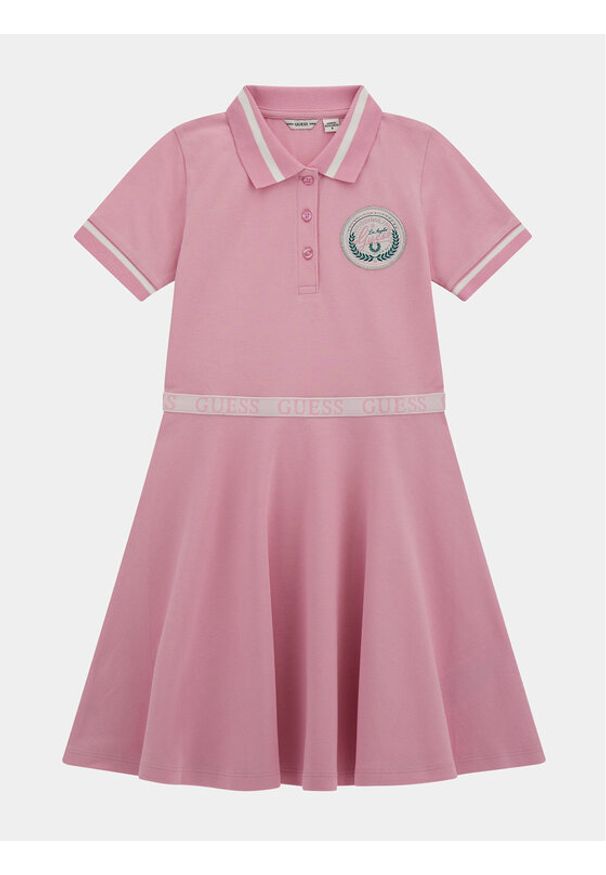 Guess Sukienka codzienna J4RK18 KC3J0 Różowy Regular Fit. Okazja: na co dzień. Kolor: różowy. Materiał: bawełna. Typ sukienki: proste. Styl: casual