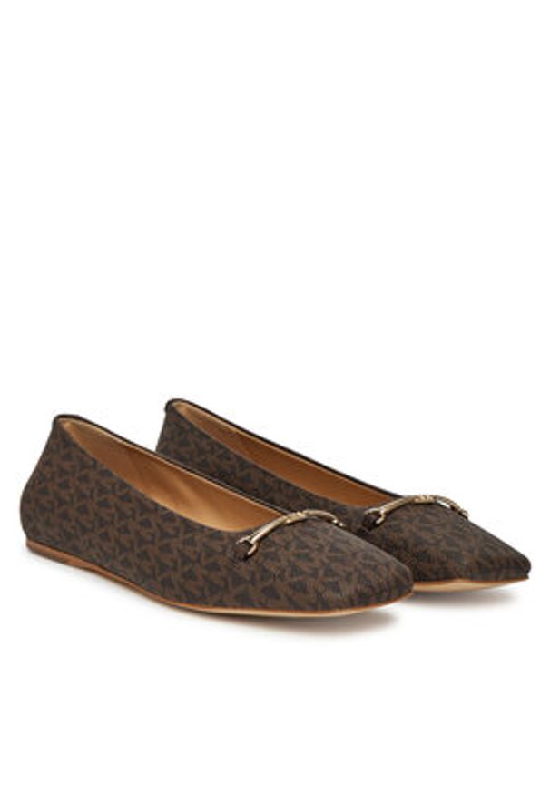 MICHAEL Michael Kors Baleriny Lena 40S5LEFP1B Brązowy. Kolor: brązowy. Materiał: skóra