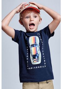 Mayoral - T-shirt dziecięcy. Okazja: na co dzień. Kolor: niebieski. Materiał: bawełna, dzianina. Wzór: nadruk. Styl: casual #4