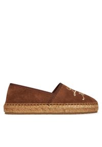 Love Moschino - LOVE MOSCHINO Espadryle JA10272G0MIG0300 Brązowy. Kolor: brązowy. Materiał: skóra, zamsz