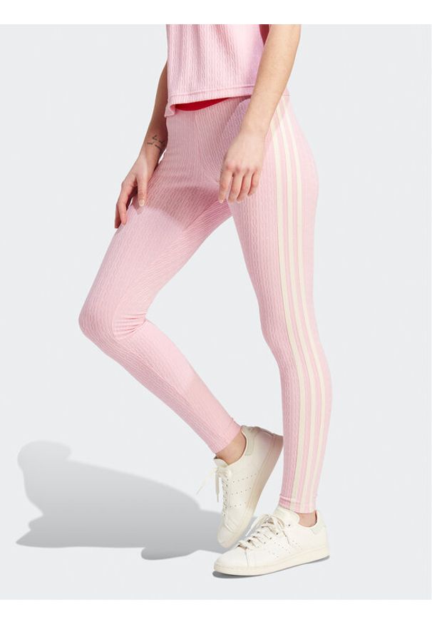 Adidas - Legginsy adidas. Kolor: różowy