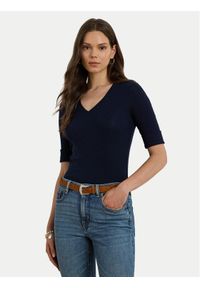 Lauren Ralph Lauren - LAUREN RALPH LAUREN Bluzka 200815843010 Granatowy Slim Fit. Kolor: niebieski. Materiał: bawełna