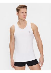 Guess Tank top U97M02 KCD31 Biały Regular Fit. Kolor: biały. Materiał: bawełna