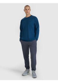 4f - 4F Longsleeve oversize gładki męski - granatowy L. Okazja: na co dzień. Kolor: niebieski. Materiał: bawełna, jersey, materiał, dzianina. Długość rękawa: długi rękaw. Długość: długie. Wzór: gładki. Styl: klasyczny, sportowy, casual, elegancki