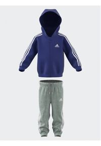 Adidas - adidas Komplet dresowy Essentials Full-Zip Hooded Jogger Set IB4763 Niebieski Regular Fit. Kolor: niebieski. Materiał: bawełna