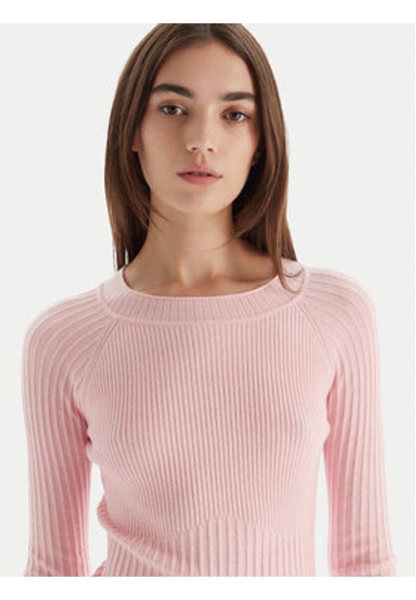 Patrizia Pepe Sweter 2K0337/K7S0-M555 Różowy Regular Fit. Kolor: różowy. Materiał: syntetyk