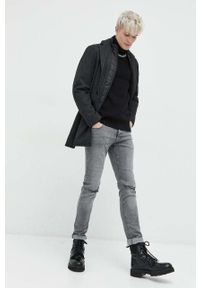 Jack & Jones płaszcz z domieszką wełny kolor szary przejściowy. Okazja: na co dzień. Kolor: szary. Materiał: wełna. Wzór: gładki. Styl: casual, klasyczny #6