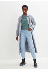 bonprix - T-shirt z dekoltem w łódkę. Kolor: zielony. Materiał: bawełna. Długość rękawa: krótki rękaw. Długość: krótkie. Wzór: gładki. Styl: sportowy #3