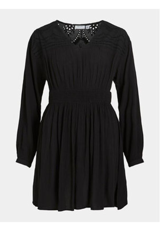 Vila Sukienka codzienna Mesa 14092006 Czarny Loose Fit. Okazja: na co dzień. Kolor: czarny. Materiał: wiskoza. Typ sukienki: proste. Styl: casual