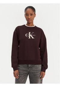 Calvin Klein Jeans Bluza Monologo LV047B234G Brązowy Regular Fit. Kolor: brązowy. Materiał: bawełna #1