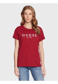 Guess T-Shirt 1981 W2BI68 K8G01 Czerwony Regular Fit. Kolor: czerwony. Materiał: bawełna