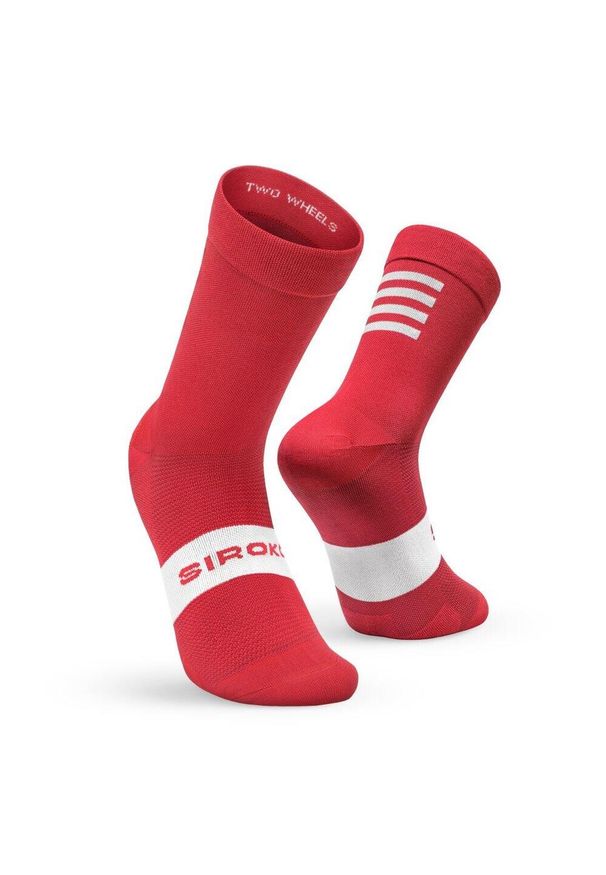 SIROKO - Skarpetki rowerowe unisex S1 Black Kapelmuur. Kolor: czerwony. Materiał: nylon, elastan. Sport: kolarstwo