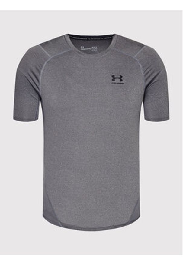 Under Armour Koszulka techniczna HeatGear® 1361518 Szary Slim Fit. Kolor: szary. Materiał: syntetyk
