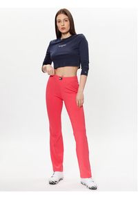Tommy Jeans Bluzka Essential Logo DW0DW15443 Granatowy Cropped Fit. Kolor: niebieski. Materiał: bawełna