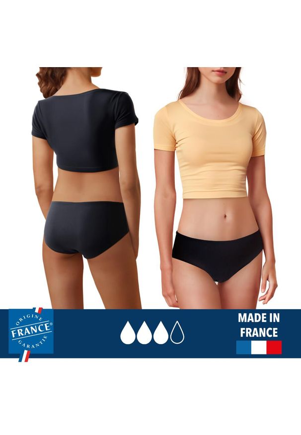 PLIM UNDERWEAR - Dół menstruacyjnego stroju kąpielowego dla nastolatek - duża chłonność. Kolor: czarny