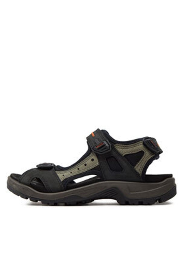 ecco - ECCO Sandały Yucatan Sandal Sanda 6956450034. Kolor: czarny. Materiał: nubuk, skóra