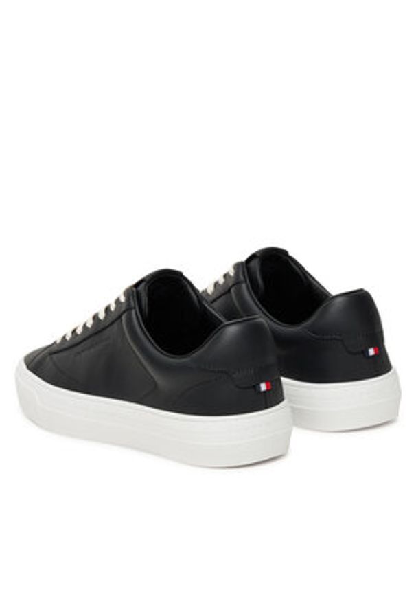 TOMMY HILFIGER - Tommy Hilfiger Sneakersy Premium Dress Cupsole FM0FM05572 Czarny. Kolor: czarny. Materiał: skóra