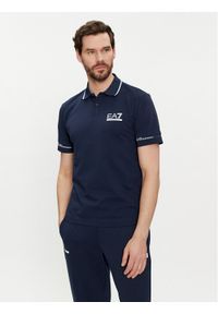 EA7 Emporio Armani Polo 3DPF19 PJ04Z 1554 Granatowy Regular Fit. Typ kołnierza: polo. Kolor: niebieski. Materiał: bawełna #1