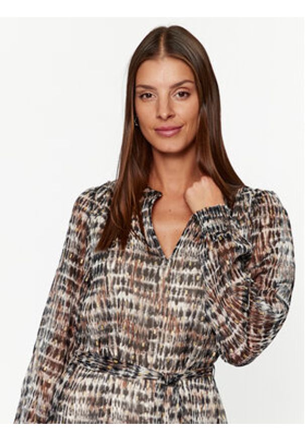 Vila Sukienka codzienna Falia 14087649 Beżowy Regular Fit. Okazja: na co dzień. Kolor: beżowy. Materiał: syntetyk. Typ sukienki: proste. Styl: casual