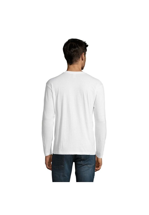 SOL'S - Męska Koszulka Z Długim Rękawem Monarch. Kolor: biały. Długość rękawa: długi rękaw. Długość: długie. Sport: turystyka piesza