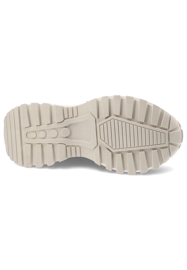 CheBello - Beżowe Sneakersy Chebello Modne Obuwie Damskie. Kolor: beżowy. Materiał: jeans, skóra. Styl: sportowy, klasyczny
