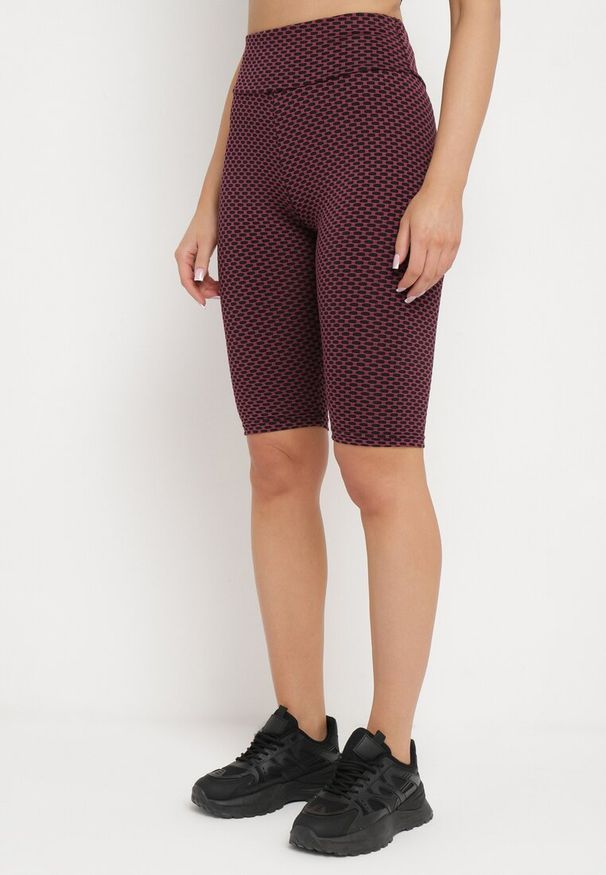 Born2be - Ciemnoróżowe Szorty Kolarki z Efektem Push-Up Briala. Kolor: różowy. Styl: sportowy, elegancki