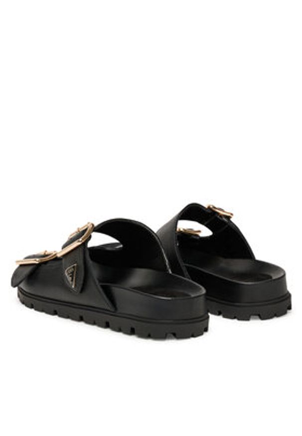 Guess Klapki FLTFST LEA03 Czarny. Kolor: czarny. Materiał: skóra