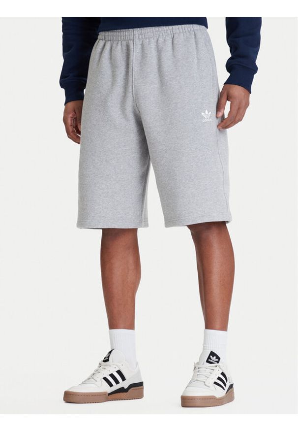 Adidas - adidas Szorty sportowe Trefoil Essentials JV6053 Szary Loose Fit. Kolor: szary. Materiał: syntetyk, bawełna. Styl: sportowy