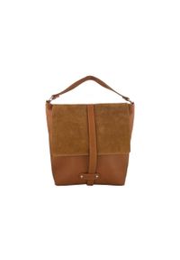 Barberini's - Shopper bag skórzany BARBERINI'S j. brązowy 774-12. Kolor: brązowy. Wzór: aplikacja. Materiał: skórzane. Rodzaj torebki: do ręki