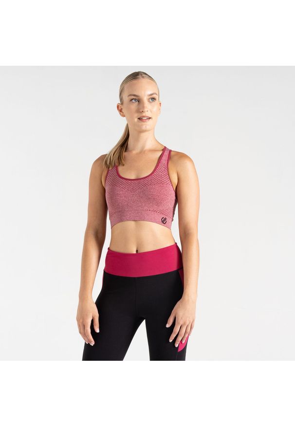 DARE 2B - Stanik sportowy damski Don't Sweat It. Kolor: czerwony, brązowy, wielokolorowy. Materiał: elastan, poliamid. Sport: fitness