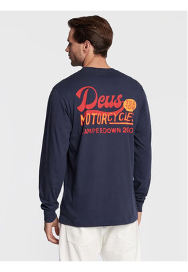 Deus Ex Machina Longsleeve Marigold Ls DMF221379 Granatowy Regular Fit. Kolor: niebieski. Materiał: bawełna. Długość rękawa: długi rękaw