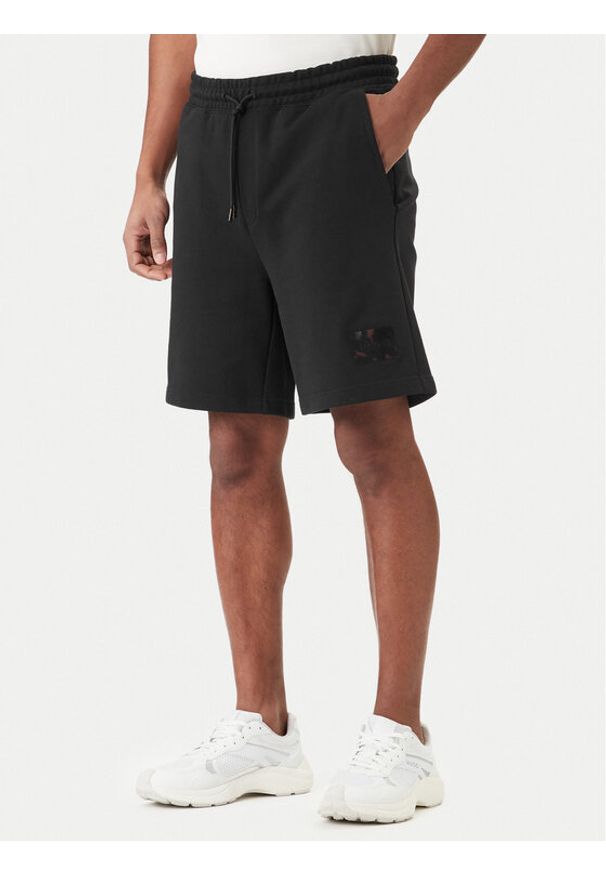 Hugo - HUGO Szorty materiałowe Darix 50557471 Czarny Relaxed Fit. Kolor: czarny. Materiał: bawełna