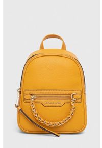 MICHAEL Michael Kors plecak skórzany damski kolor żółty mały gładki. Kolor: żółty. Materiał: skóra. Wzór: gładki